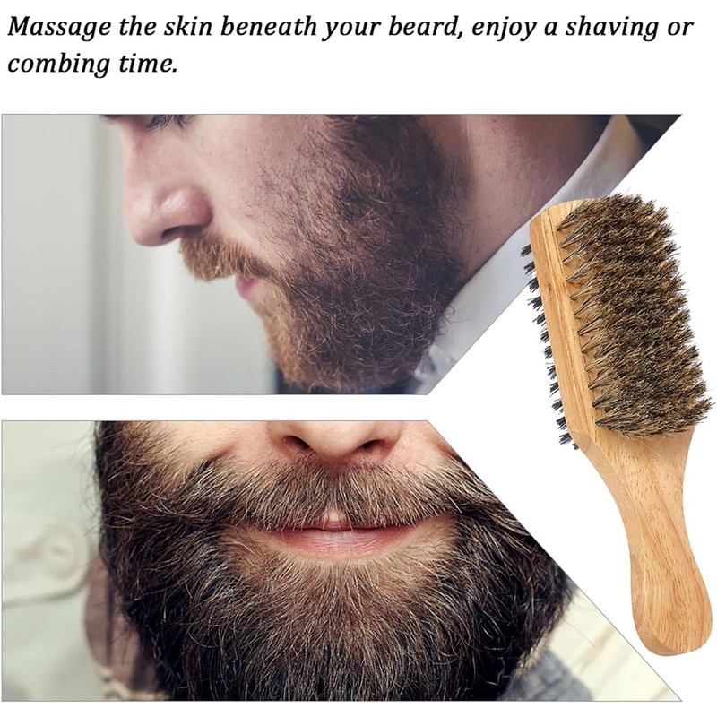 Cepillo de Barba y Bigote Doble Cara de Madera moonyeah