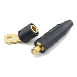 WeldingCity Tweco/Lenco Style 2-MPC/LC-40 Twist-Lock Insulated Male Connector and Female Terminal Adapter 2-AF Threaded Stud to Male for Welding Cable 1/0-3/0 (50-70mm)