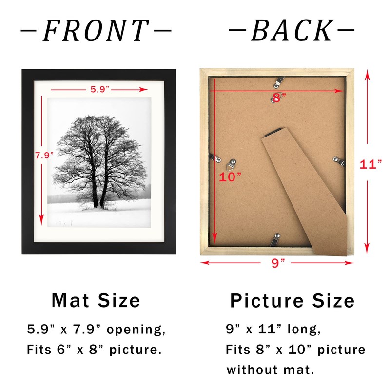 Black 8x10 (20 x 25 cm) Photo Frames Display 6x8
