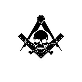 Widow's Son Square & Compass Masonic Vinyl Decal - [Black][6 Inch]