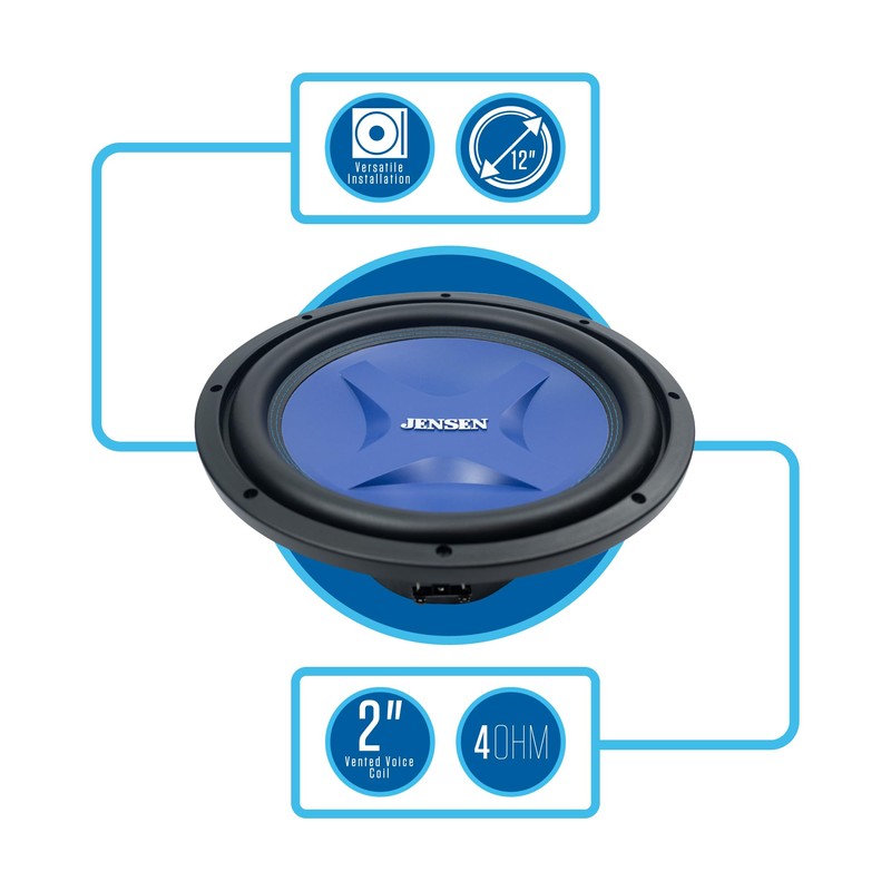 Jensen J4W12 12-Inch Subwoofer | 1200 Watts Peak Power |