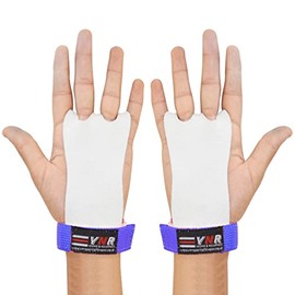 Gymnastics Palm Hand Guards, Junior Children Kids Beginner Grips Palm Protect Gymnastics Leather Training Gloves (Purple, L)