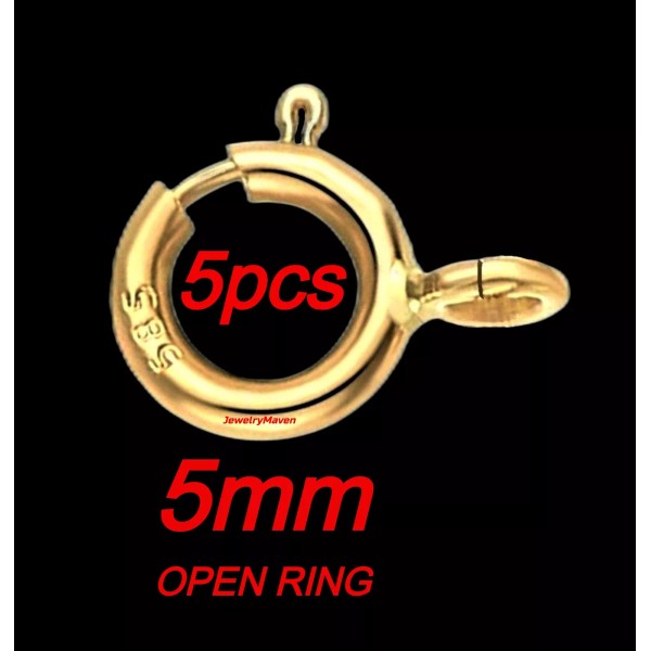 JewelryMaven (5) PACK 5mm HEAVY DUTY WEIGHT 14k Solid Yellow