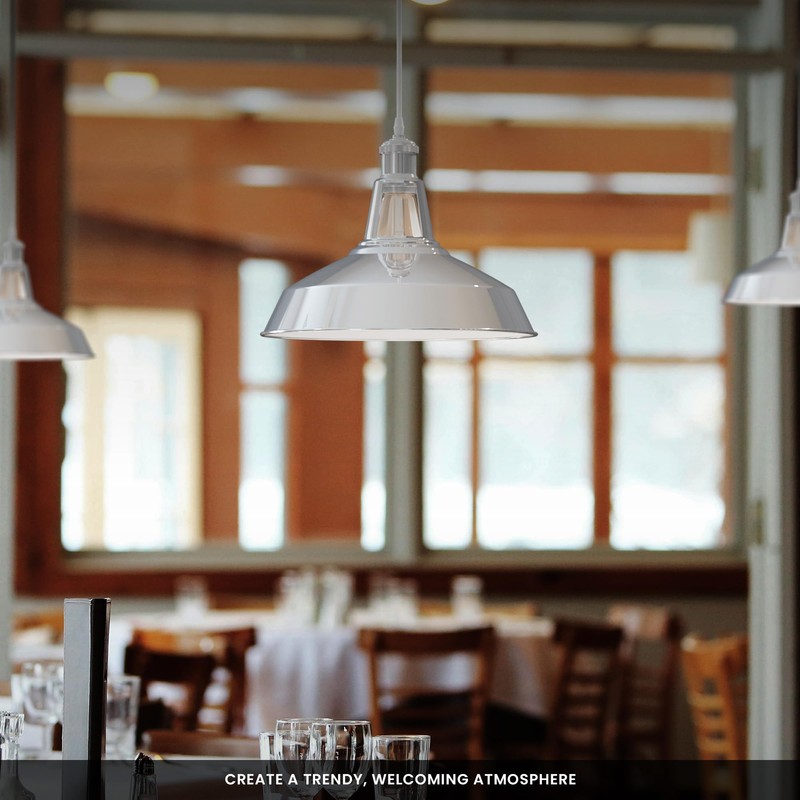 Satin Nickel Ceiling Pendant Light Adjustable Industrial Hanging Lamp Vintage