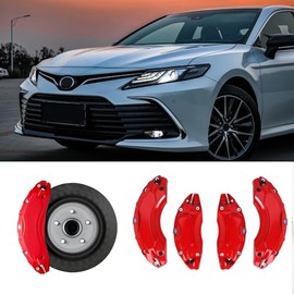 Caliper Covers for Compatible with for Camry 2019-2024 RAV4 2020-2024 17 in 18 in Wheel Hub fit Front and Rear Car Brake Caliper Cover (RED)
