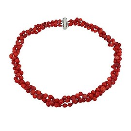 Treasure Bay Stylish Red Coral Necklace for Women and Girls
