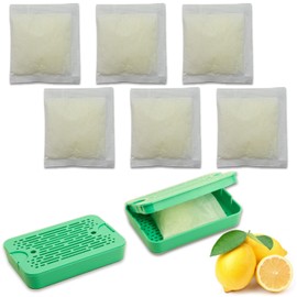 Fresh Pod Odor Remover,2 Deodorizer Pod Cases,6 Refills, Odor Eliminator for Shoes Closets Bathroom Pets, Air Freshener for Small Spaces (Lemon natural scents)