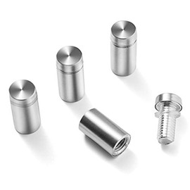 Standoff Screws for Wall Mount Acrylic Picture Frame Hardware 1/2" x 1" Aluminum Silver Finish Nails for Acrylic Glass Sign Holder 20 Pcs