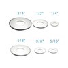 IMScrews 1/4" USS Large Flat Washers 304 Stainless Steel Washers