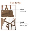 BOOWEN Unisex Apron Cotton Canvas Aprons with 3 Pockets Adjustable