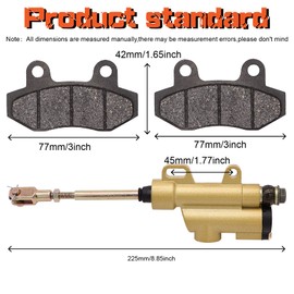 Rear Disc Hydraulic Brake Master Cylinder Caliper works with 70cc-150cc SSR apollo Taotao Coolster Roketa SDG 107 Pitster Pro Atomik Sikk Chinese Pit Dirt BIke（12mm）
