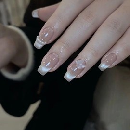 Coffin Press on Nails - Handmade Manicure Custom Art Reusable False Nails Contains two sizes. More sizes to choose from. 20Pics With Manicure Set (001 S+M)