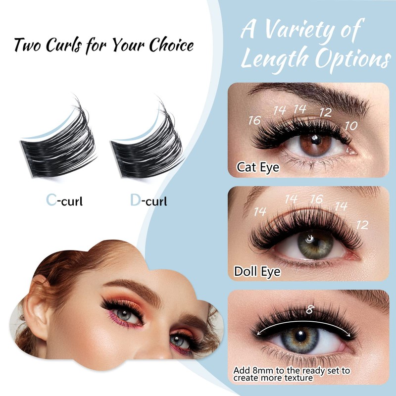 Lash Clusters 84 Pcs Cluster Lashes Eyelash Clusters DIY Cluster