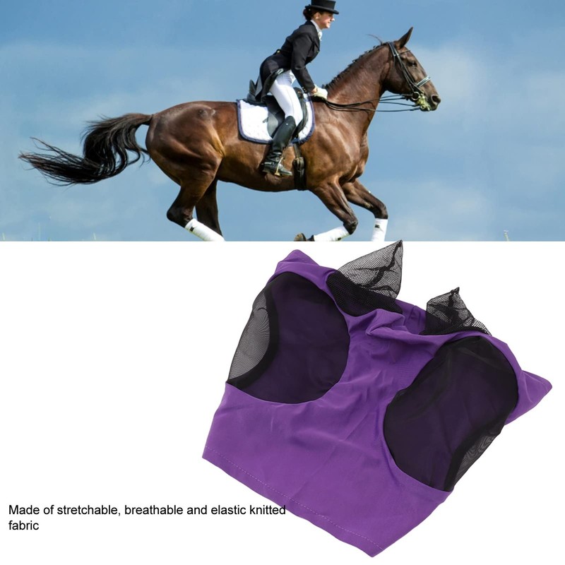Horse Fly Mask, Adequate, Breathable Fabric, Wide Applications, with Ears,