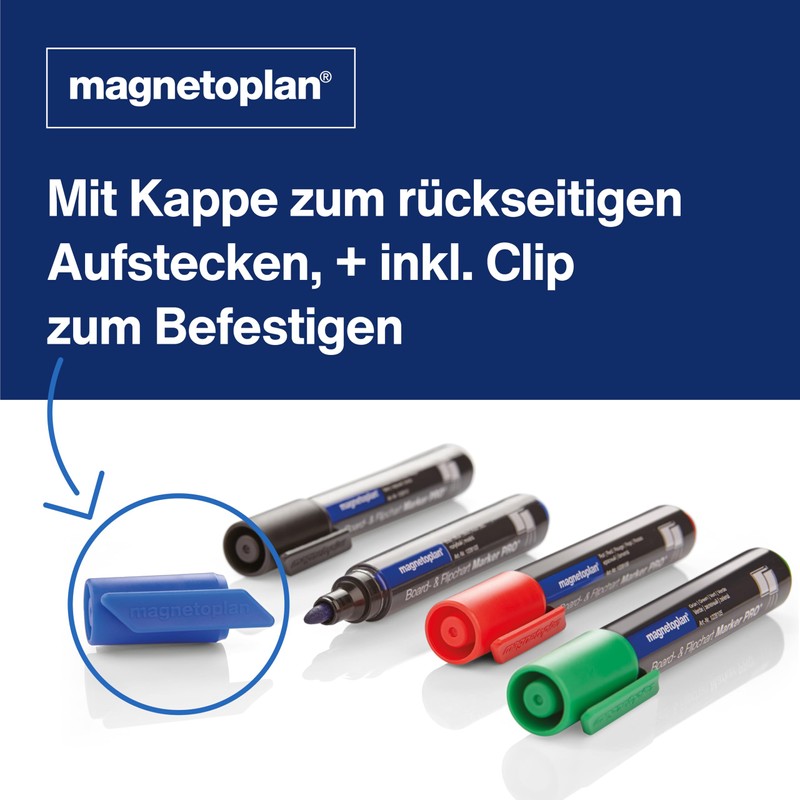 magnetoplan Board and Flipchart Marker PRO+, Pack of 4, All-Round
