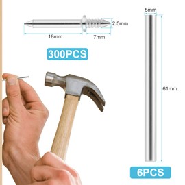 Faankiton 300PCS Double Headed Skirting Nails, Double-Head Skirting Thread Seamless Nails, Hidden Nails, No Trace Nails, Skirting Board Nails, Invisible Security Screws, Double-Headed Nails