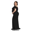 YnimioAOX Maternity Long Dress Ruffles Elegant Maxi Photography Dress Stretchy