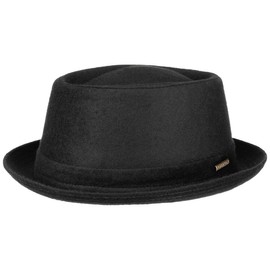Stetson Wool Pork Pie Hat Men/Women – Porkpie Felt Hat Made in Italy – Men's Hat with Virgin Wool and Cotton Lining – Winter Hat Sizes S–XXL (approx. 55–63 cm) - Fedora Autumn/Winter - 59 cm