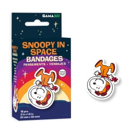 GAMAGO Snoopy In Space Self Adhesive Bandages 18 Pack Cute Nonstick Wound Dressing