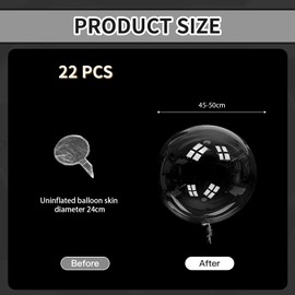 Xdealcozyxc 22 Pcs Bobo Balloons, 24 Inch Large Clear Bubble Balloons for Shoot Party Wedding Anniversary Decora