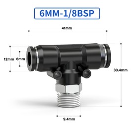 ERGAOBOY 10 Pcs 10MM Tube OD x 6MM Tube OD Straight Reducing Push to Connect Fittings, Black Pneumatic Tube Reducer Push Lock PG10-6