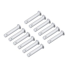 sourcing map Pack of 12 Single Hole Fork Bolts Flat Head Galvanised Solid Steel, 6 mm x 35 mm