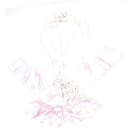 Victoria's Secret Satin Flounce Ruffle Kimono Robe (US, Alpha, X-Small, Small, Regular, Regular, Lt. Pink/Pink)