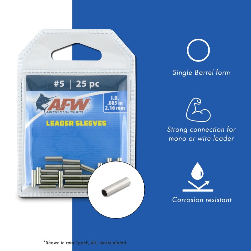 American Fishing Wire Single Barrel Crimp Sleeves, Black, 0.025-Inch Inside