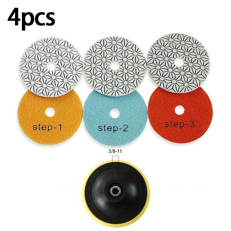 4PCS 100mm (4") Diamond Polishing Pads - Wet Use for
