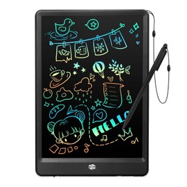 EooCoo 10 Inch Drawing Board Reusable Electronic Memo LCD Writing Tablet, Colorful Doodle Drawing Pad Gameplay Board Toy Gift for 1st 2 3 Years 4-8 Years Old Educational Kids Toys Girls Boys Birthday