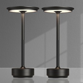 Cordless Table Lamps Rechargeable, Portable 5200mAh Battery Operated Lamp,3 Modes Stepless Dimming LED Table Light with Memory Function, for Indoor/Outdoor/Dinner/Patio/Restaurant (Gold, Set of 2)