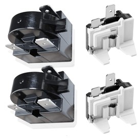 4Pcs Replacement Part QP-02-4.7 PTC Refrigerator Start Relay 3Pin Coolers Compressor Starter 4.7 ohm and Refrigerator Overload Protector Compatible with Mini Fridges and Coolers