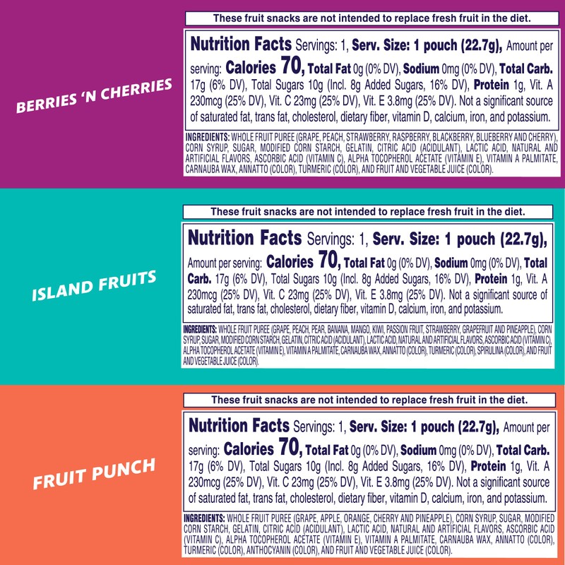 Welch's Fruit Snacks, Fruit Punch, Island Fruits & Berries 'N