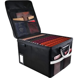 Fireproof File Cabinet with Lock, Fireproof Document Organizer Collapsible File Box Filing Cabinet with Handle for Letter Legal Folder Certifications