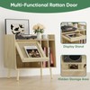 Kiasthome Record Player Stand, Vinyl Record Storage Cabinet Up to