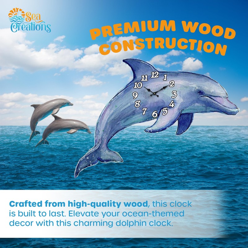 Sea Creations Wooden Wall Clock - Coastal, Nautical, and Beach