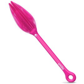 Smilo Silicone Baby Bottle Brush - Soft Touch Baby Bottle Cleaner with flexible Twin Tip to get Cups, Glasses and Baby Bottles extra clean - food-grade silicone, dishwasher safe & BPA-free - Pink