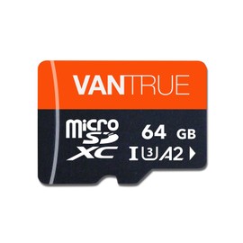 Vantrue 64GB microSD Card with Adapter, U3 UHS-I High Speed SD Card for Dash Cams & Home Security System Video Cameras