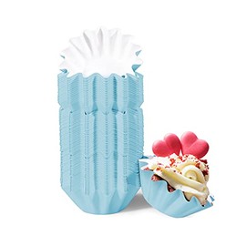 TRUSBER Wave Cupcake Liner Standard Muffin Wrappers Non-stick Greaseproof 210g PET Coated Paper Baking Holder for Wedding,Birthday,Baby Shower or Holiday Party,100 Count