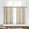 Boho Farmhouse - Cortinas de lino beige de pequeño nivel