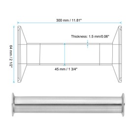 PATIKIL 1 3/4in OD Tri Clamps Tube, Sanitary Tri Clamps Spool Tube with 64mm Ferrule Flange(for 2in Tri Clamps) Sanitary Pipe Tubing 304 Stainless Steel for Brewery, 300mm/11.81in L