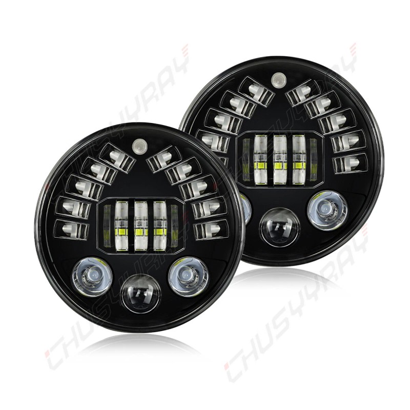 XWQHJW For Hummer H2 2003-2009 Pair DOT 7 inch Round