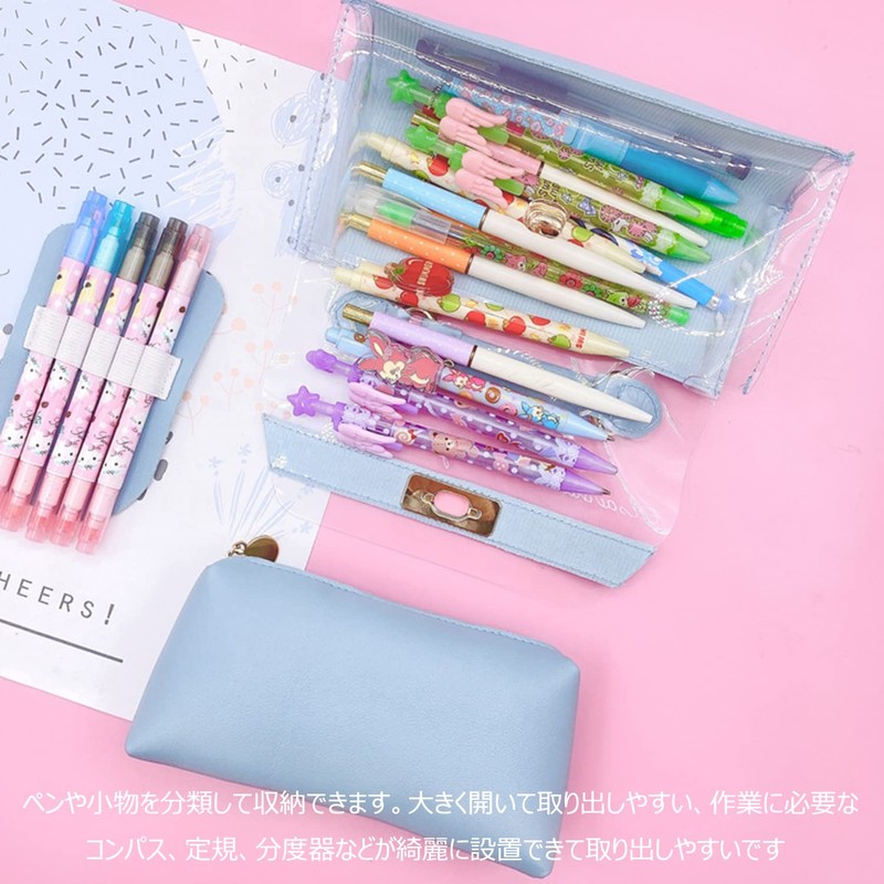 Pen Case, Clear, Pencil Case, Simple, Multi-functional, Makeup Pouch, Stylish,