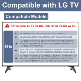Base Stand for LG TV Legs, Replacement for 55 Inch LG TV Stand 55UK6300PUE 55UJ6540 55UK6200PUA 55UM7300 55UK6090PUA 55LJ550M 55LJ5500 55LJ5550 55LJ5500UA 55LJ550M-UB 55UN6900 55UN7300PUF with Screws