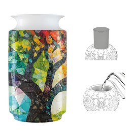 3D Vase Puzzle for Adults, 162 Pieces Puzzle Flower Vase Similar to Blue and White Porcelain ABS DIY Toy Flower Arrangements Home Decoration House Warming Gift for Adults (ColorTree)