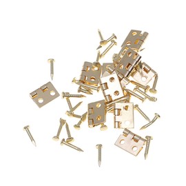 CIYODO Dollhouse Miniature Hinges 1/12 Scale Metal Cabinet Hinge with Screws 24pcs