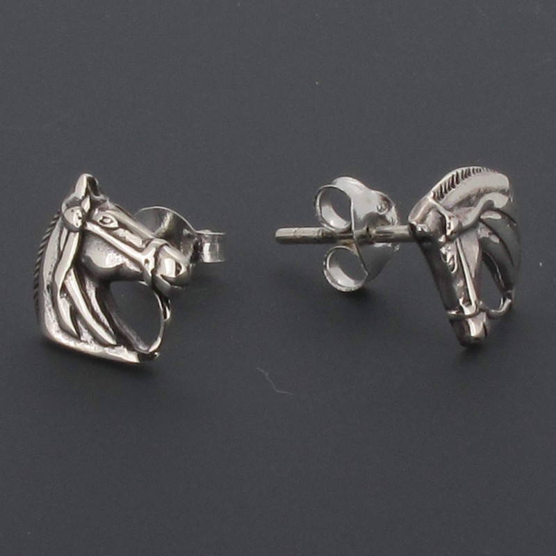 Touch Jewellery 925 Sterling Silver Horse Head Stud Earrings