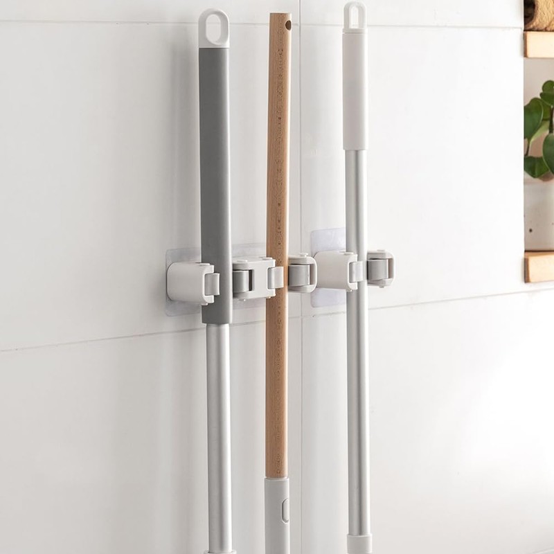 feelP0P0 Broom Holder Wall Mount Mop and Command Broom Hanger