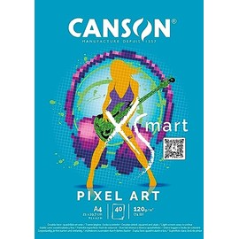 CANSON Xsmart PixelArt White Smooth Drawing Paper 120gsm Long Page A4 21 x 29.7 cm 40 Sheets