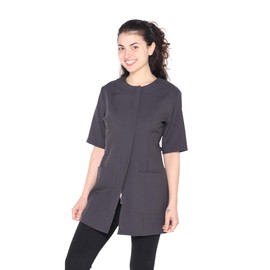 Smockers Cathy Professional Salon Smock, Stylist Jacket, Cosmetology Uniform Grey